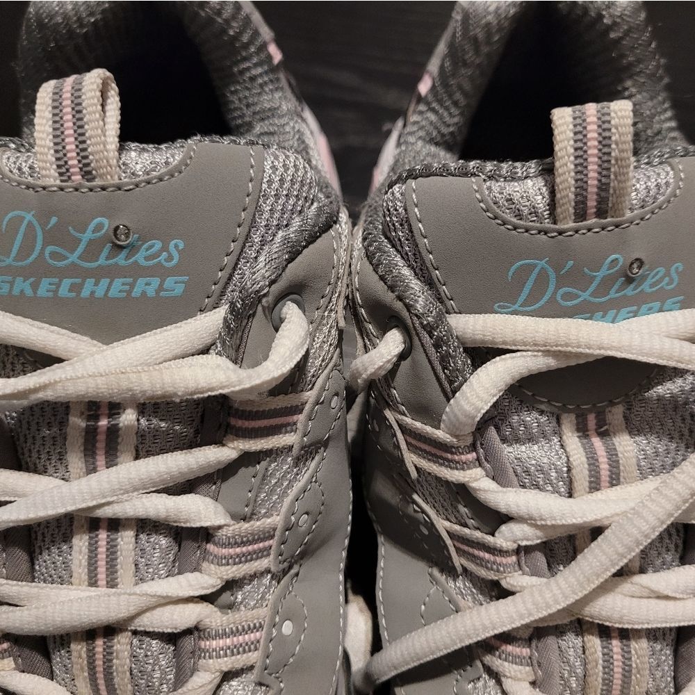 EUC Sketcher Delites shoes. Gray and pink 💗. Size 8. Cuteness overload!